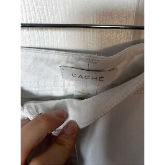 Cache white ankle pants size 8 stretchy jean dress pants - Picture 2 of 5